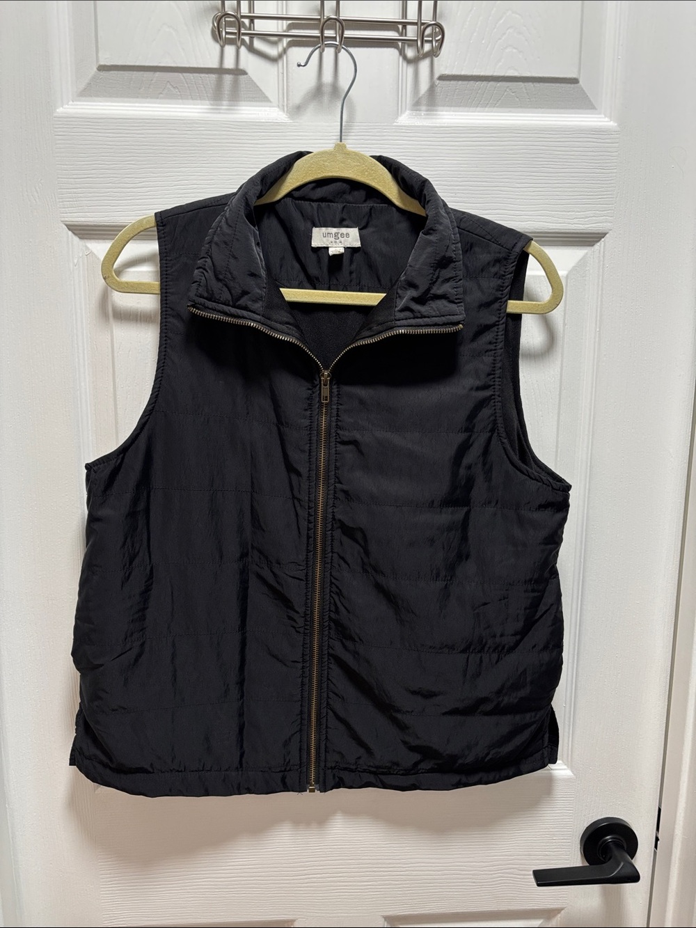 Umgee Black Quilted Zip Puffer Vest
